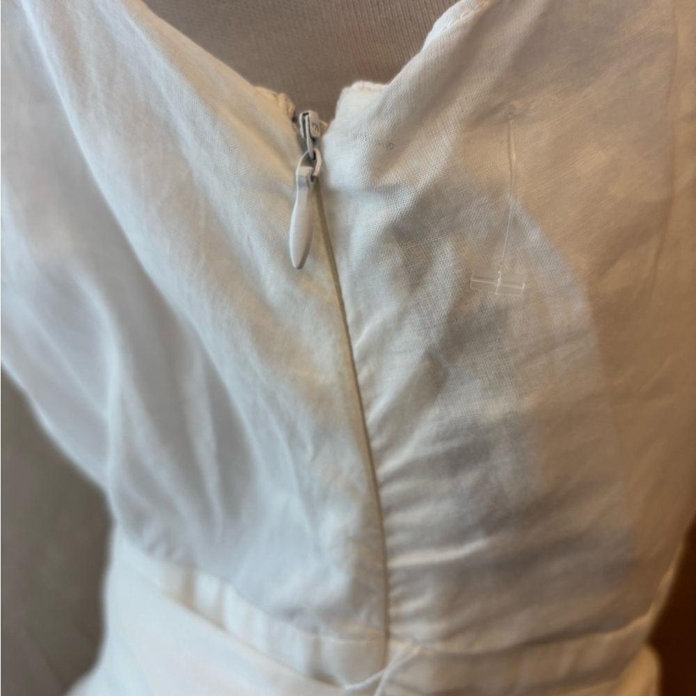 Calvin Klein White Wrap Dress Tie Waist Sleeveless Size 8 Midi - Picture 4 of 11